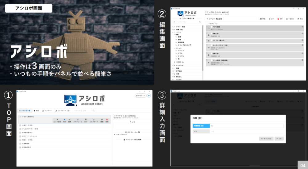 アシロボ｜中小企業＆大手現場部門向けのパソコン仕事の自動化ツールです。